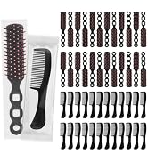 Hair Brush and Combs Bulk Individually Wrapped for Homeless,Disposable Hair Combs Bulk Hair Brush...