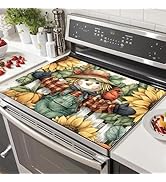 HOMETITUTE Stove Top Covers for Electric Stove 28x20 Inches Fall Scarecrow Sunflower Pumpkin Desi...