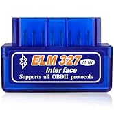 YSFER ELM327 OBDII Car Auto Diagnostic Scanner, OBD2 Bluetooth Scan Tool Mini Engine Fault Code R...