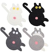 beinkmake 4Pcs Cute Cat Coasters Drink Coaster Cat Gifts for Cat Lovers Knitted Coasters Woven Cu...