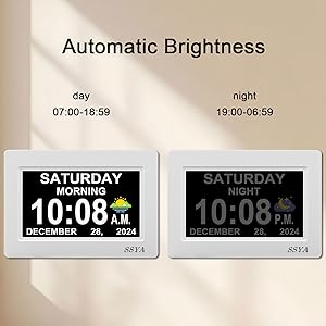 digital clock with date and day of week