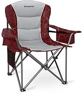 KingCamp Oversized Camping Folding Chair, Heavy Duty 450 LBS with Lumbar Support, Padded seat wit...