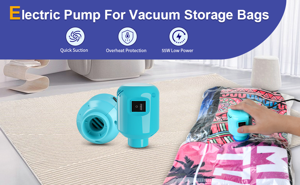 space saver vacuum storage bags with electric pump vacuum seal bags for clothing school