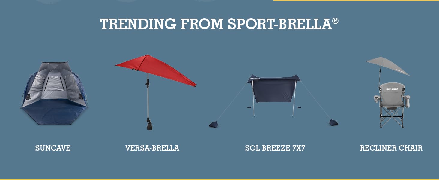 From Sport-Brella: Suncave, Versa-Brella, Sol-Breeze, Recliner Chair