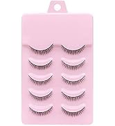 5Pcs False Eyelashes Short Fake Mink Lashes Enlarge Eyes Natural Perfect Fitting Artificial Fiber...