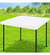 Moosfor Spandex Square Table Cloth, Elastic Fitted Tablecloths for Picnic, Stretch Washable Patio...