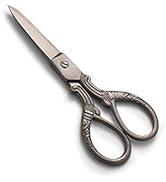 HITOPTY 5inch Vintage Style Scissors Titanium Plating Stainless Steel Antique Shears for Craft Em...