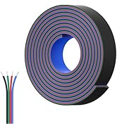 PAUTIX 65.6ft/20M Extension Cable Wire Cord,22AWG 4-pin Wire Cord for RGB COB LED Strip Lights,35...