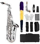 Btuty Saxophone Sax Eb Be Alto E Flat Brass Carved Pattern on Surface Plastic Mouthpiece Exquisit...