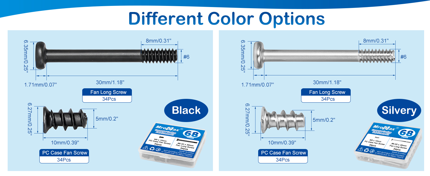 Computer Cooling Fan Screws Kit