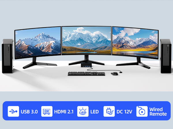 Upgraded 3 monitors KVM switch