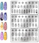 PH PandaHall 3pcs Glass Window Nail Art Templates, 79 Patterns Flower Window Mini Flower Nail Sta...
