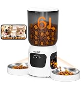 Automatic Cat Feeder for 2 Cats with Dual Cameras, 6L Dual Bowl Pet Feeder | Dual 3MP Cameras, Du...