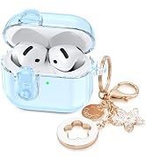 (with Safety Lock) Clear Case Compatible with Cute Apple Airpods 4 Cases 2024 Women, VISOOM Soft ...