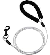 ZHOMA Heavy Duty Dog Leashes with Chew Proof and Comfortable Padded Handle 4/5/6 FT, Steel Metal ...