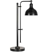 PARTPHONER Industrial Adjustable Desk Lamp for Home Office, Farmhouse Table lamp, Rustic Metal Ta...