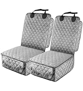 PETICON Waterproof Front Seat Car Cover 2 Pack, Full Protection Dog Car Seat Cover with Side Flap...