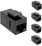 Tecmojo UL Listed Cat6 Keystone Coupler, 1000 Mbps RJ45 Ethernet Jack, Female to Female, Slim Des...