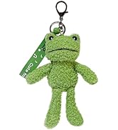 Zitokin Cute Frog Keychain for Backpacks, 8" Inch Frog Plush Keychain Purse Charms for Girls Women