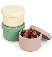 haakaa Mini Round Silicone Baby Food Containers with Lids, BPA-Free Leakproof Stackable Snack Cup...