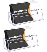 Uniclife 2 Pack Acrylic Business Card Holder for Desk 1 Slot Clear Business Card Display Stand fo...