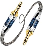 TODN Audiophile Silver-Plated OFC 3.5mm Audio Cable 3ft for Car/Home Stereo | Shielded High Quali...