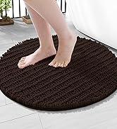 Arotive Luxury Round Chenille Bathroom Rug Mat, Extra Soft Thick Absorbent Shaggy Bath Rugs, Non-...