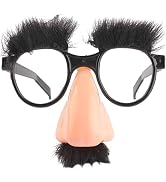 ydzqdxzz Funny Big Nose Glasses with Eyebrows and Mustache, Silly Fancy Dress Accessories, Novelt...
