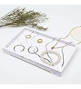 Mightree Marble Pattern Vanity Tray, White, Bathroom Organizer, Make-up Desk Tray, Large Size