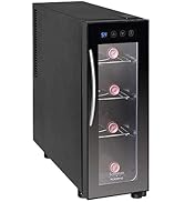 Koblenz EVFK-04 4-Bottle Free Standing Single Zone Fridge and Chiller Wine Cooler, One Size, Blac...