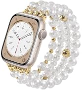 V-MORO Compatible with Apple Watch Band Pearl Series 10/9/8/7 42mm 41mm 40mm 38mm Women Fashion H...