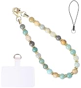 Handmade Beaded Charm Cell Phone Camera Lanyard, Wrist Strap with Natural Gemstone Beads,Phone Ch...