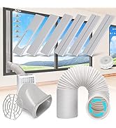 Kerykwan Portable Air Conditioner Window Vent Kit with 5.9” Exhaust Hose Adjustable Portabel AC W...