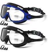 LEEIGGT Swim Goggles for Kids, Anti Fog UV Protection Leakproof Wide View Swimming Goggles Youth ...