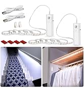 WOBANE Motion Sensor Stair Strip Lights,Rechargeable Motion Activated Closet Light,Battery Powere...