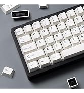 dagaladoo Double Shot PBT keycaps Set, Retro Milky White Keyboard caps,Cherry Profile Keycaps 60 ...