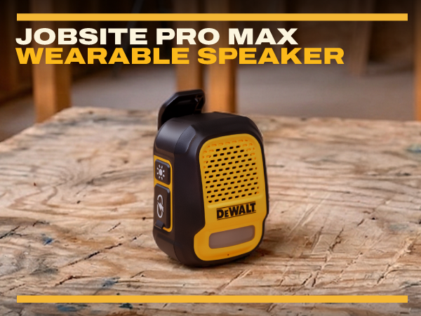 Portable Jobsite Clip-On Mini Speaker w/ LED Work Light