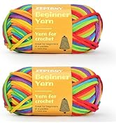 Crochet Yarn for Crocheting & Knitting, Soft Cotton Yarn for Beginners Easy-to-See Stitches, Wors...