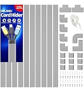 Cord Hider, 157in Delamu Wire Covers for Cords Cable Management, TV Cable Hider Wall Kit, Cable R...