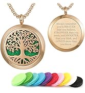 Aromatherapy Essential Oil Diffuser Necklace 316L Stainless Steel Locket Pendant with 24 Inch Chain