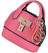 Zitokin Mini Tote Purse Keychain, Cute Tote Bag Coin Purse, Mini Backpack Keychain Wallet PU Leat...