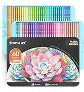 Shuttle Art 60 Pastel Colored Pencils, Colored Pencils for Adult Coloring, Soft Core Coloring Pen...