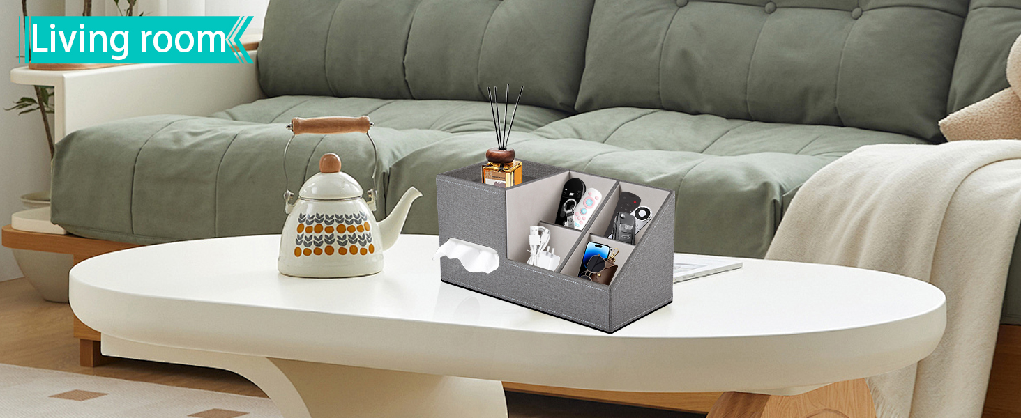 Square Tissue Box Cover with Storage Tray