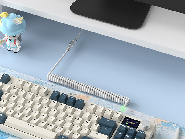 ATTACK SHARK C01 ULTRA Coiled Cable for 8K Polling Rate Mechanical Gaming Keyboard