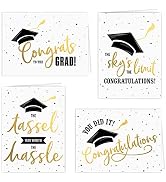 Graduation Cards / 12 Black And Matte Gold Cards With White Envelopes / 4 Black And Faux Gold Gra...