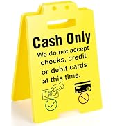 MBL Cash Only Business Sign - Small Mini Desktop Caution Remind Retail Store Shop Restaurant Bar ...