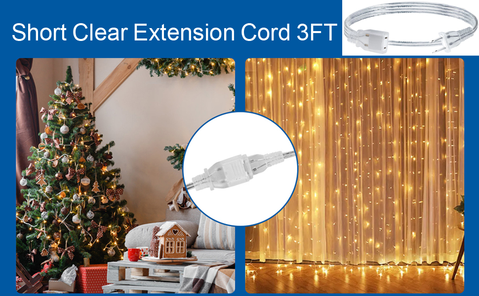 3FT Clear Extension Cord