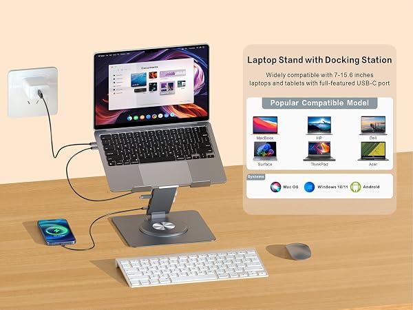 Versatile laptop stand and universal dock