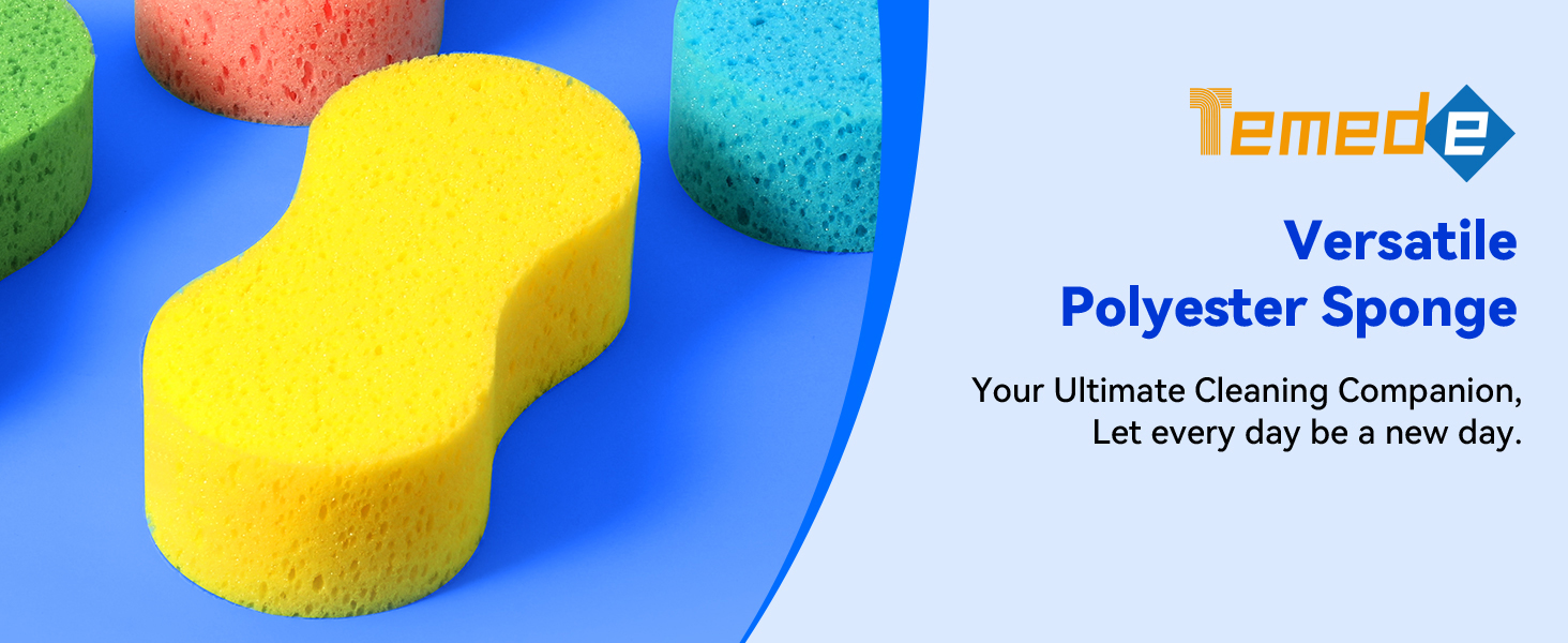 Temede Car Wash Sponge, Large All Purpose Sponges for Cleaning
