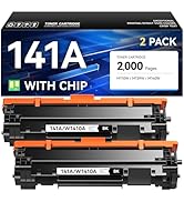 141A Toner Cartridges (Black 2-Pack with Chip) - Replacement for HP 141A W1410A Toner Cateridge -...